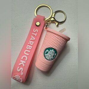 New Starbucks tumbler keychain -light pink